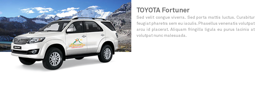 ﷯ TOYOTA Fortuner Sed velit congue viverra. Sed porta mattis luctus. Curabitur feugiat pharetra sem eu iaculis. Phasellus venenatis volutpat arcu id placerat. Aliquam fringilla ligula eu purus lacinia at volutpat nunc malesuada. 